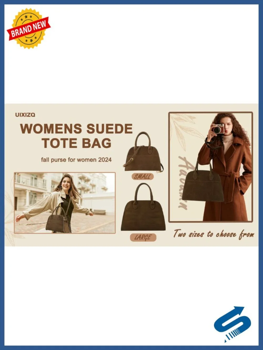 Vegan Suede Tote Bag Top Handle Satchel Shoulder Bag for Women Office Travel